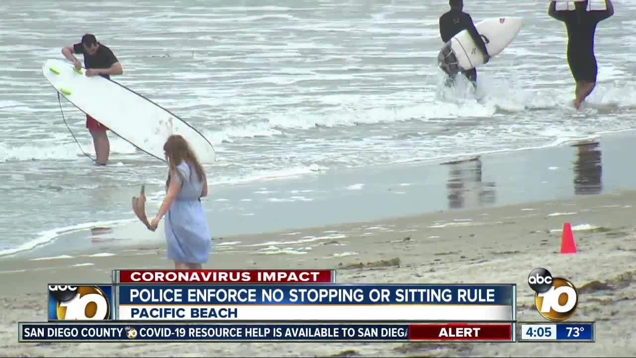 Police Enforce No Sitting, Stopping at beaches