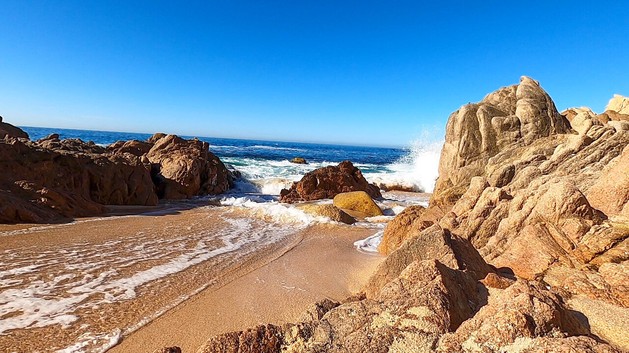 Ocean Waves Crashing Cabo San Lucas Mexico