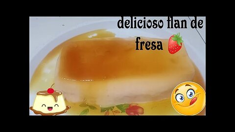 Flan de fresa, sin huevo, sin horno ni baño María