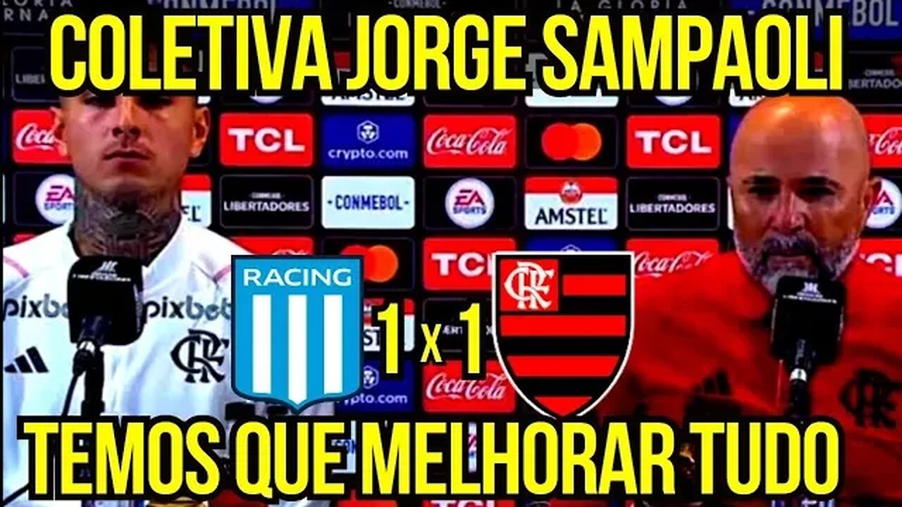 AO VIVO COLETIVA DE JORGE SAMPAOLI FLAMENGO 1 X 1 RACING - É TRETA!!! NOTÍCIAS DO FLAMENGO