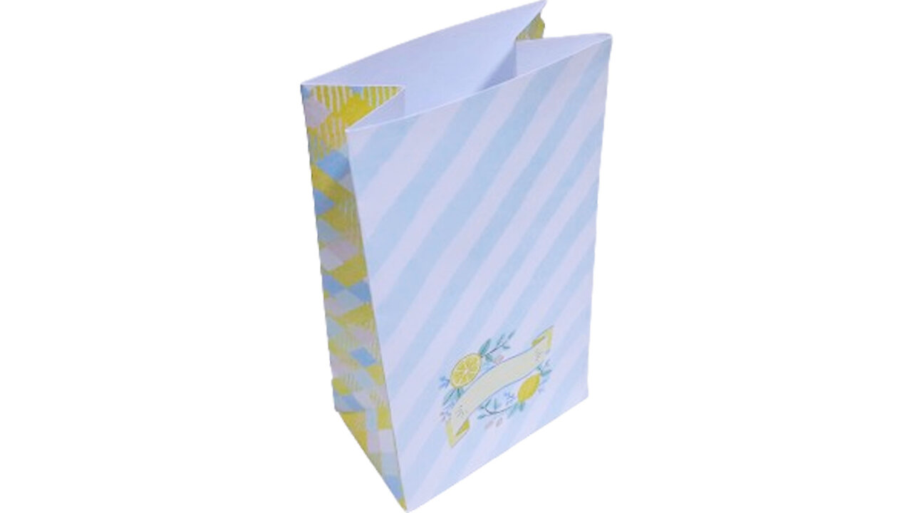 Lemon stripe paper bag/Bolsa de papel con rayas de limón/Saco de papel limão listra