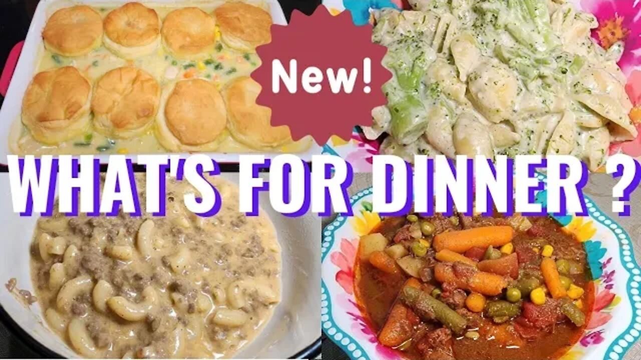 WHAT'S FOR DINNER ? 4 EASY & DELICIOUS WEEKNIGHT MEALS | CHICKEN POT PIE CASSEROLE | ONE POT MEALS