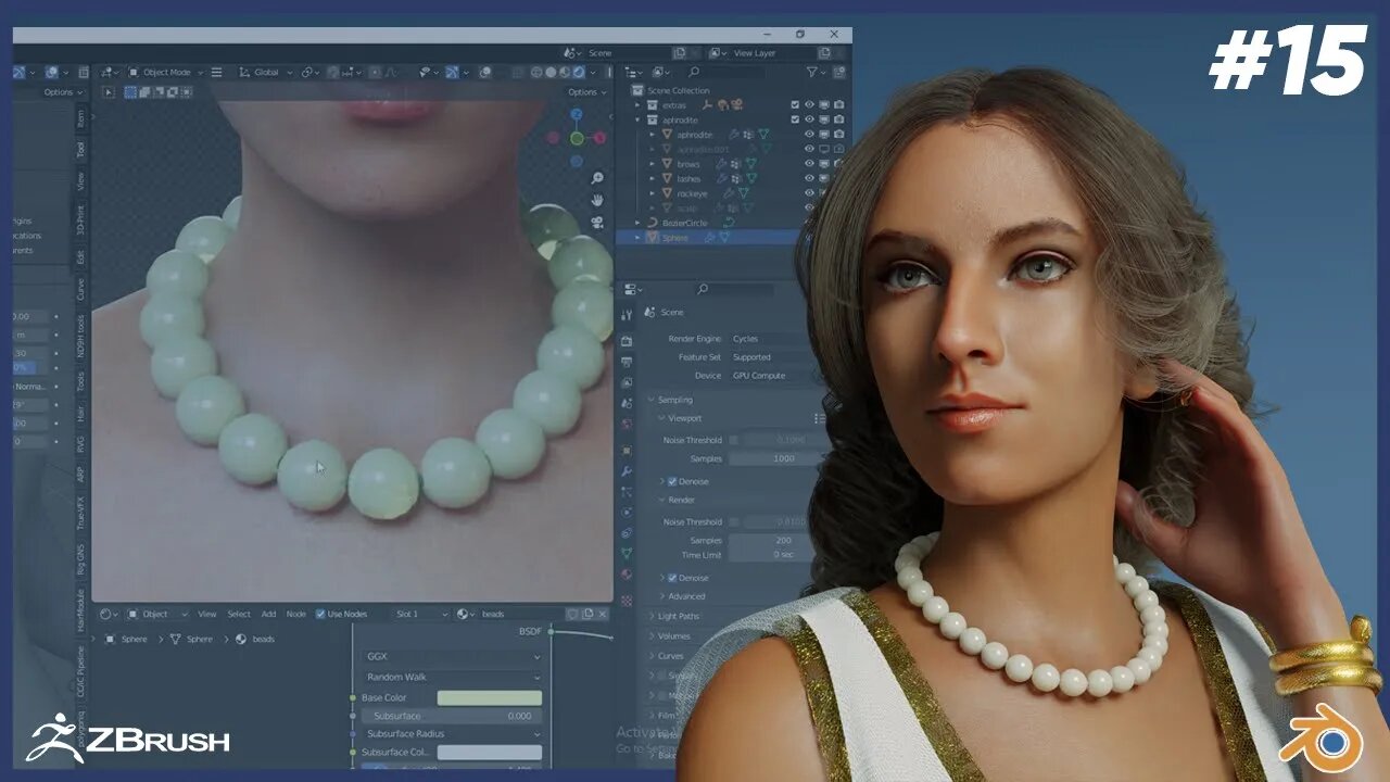 Aphrodite | how to create 3d realistic Character for animation | Part 15 | Blender tutorial