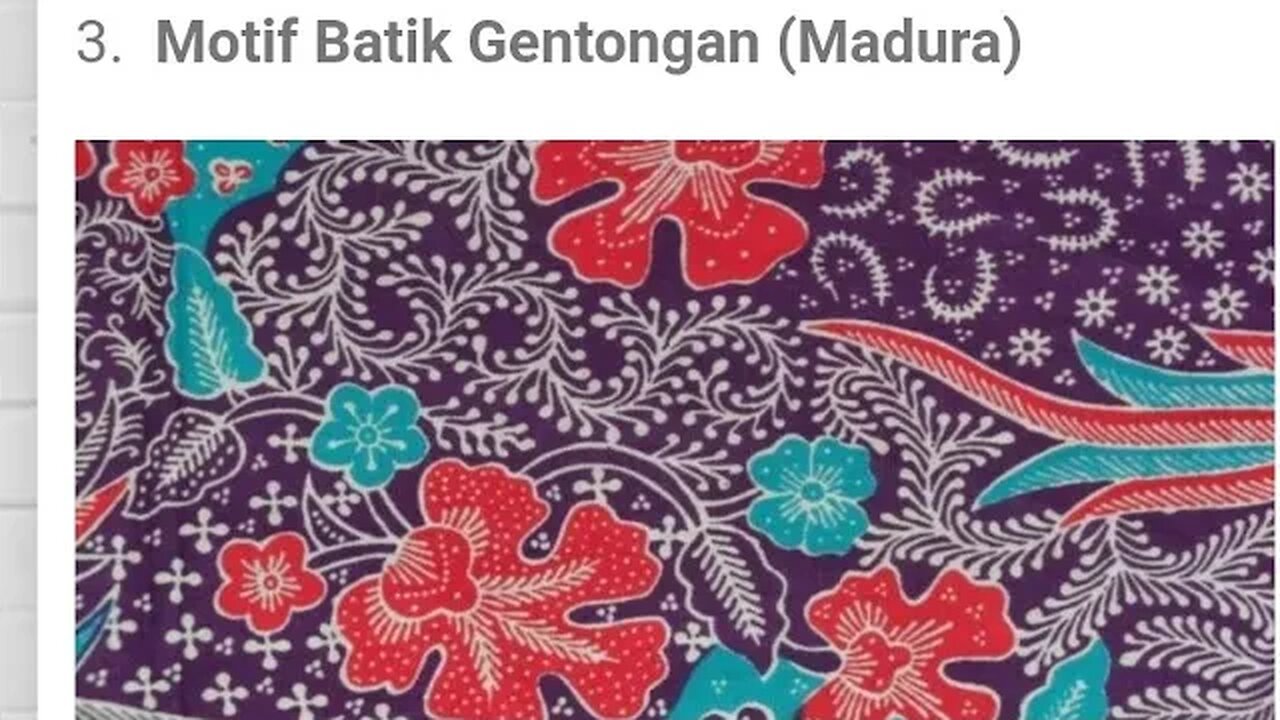 MOTIF BATIK GENTONGAN MADURA