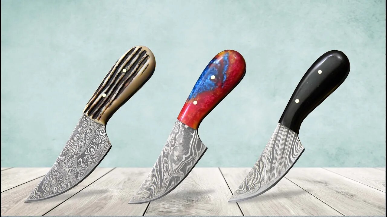 Mini Knives Utility Knives Hand Forged Damascus Steel Miniature Hunting-Skinning Knife Handmade