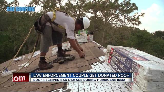 Fla. police officer gets free new roof after Hurricane Irma