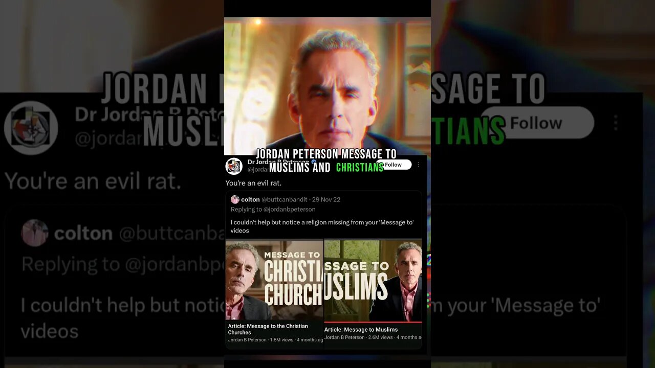 Jordan Peterson Says "You're an evil rat" #muzahide Muzahide #shorts @JordanBPeterson
