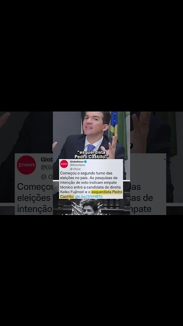 Pra Globo News, o ditador de esquerda e amigo do Lula, Pedro Castillo, é um "conservador" #shorts