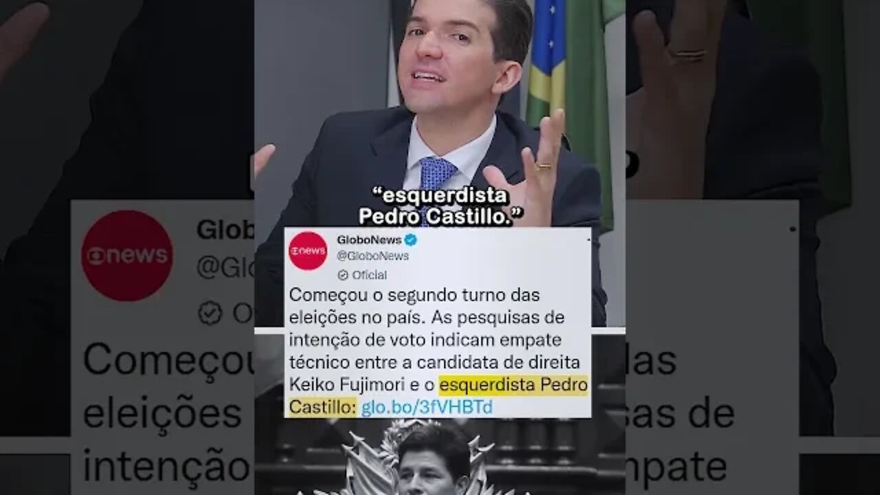 Pra Globo News, o ditador de esquerda e amigo do Lula, Pedro Castillo, é um "conservador" #shorts