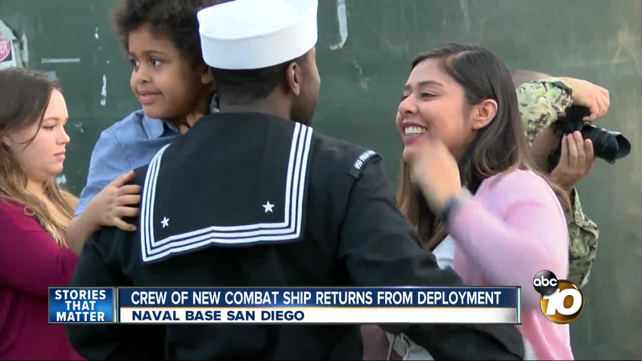 crew of new combat ship returns home from deployment