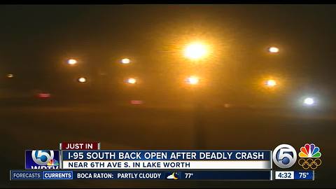 1 person killed in Interstate 95 crash in Lake Worth