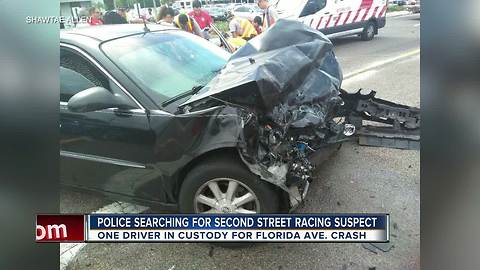 Street racing incident in Tampa: 1 arrested, 2 hospitalized, one driver on the run