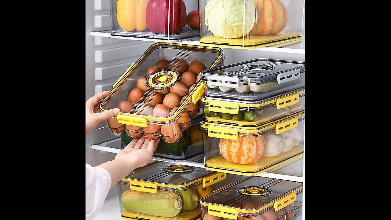 Kitchen Storage Food organizer Container PET Seal Stable Cans For Fridge High-capacity