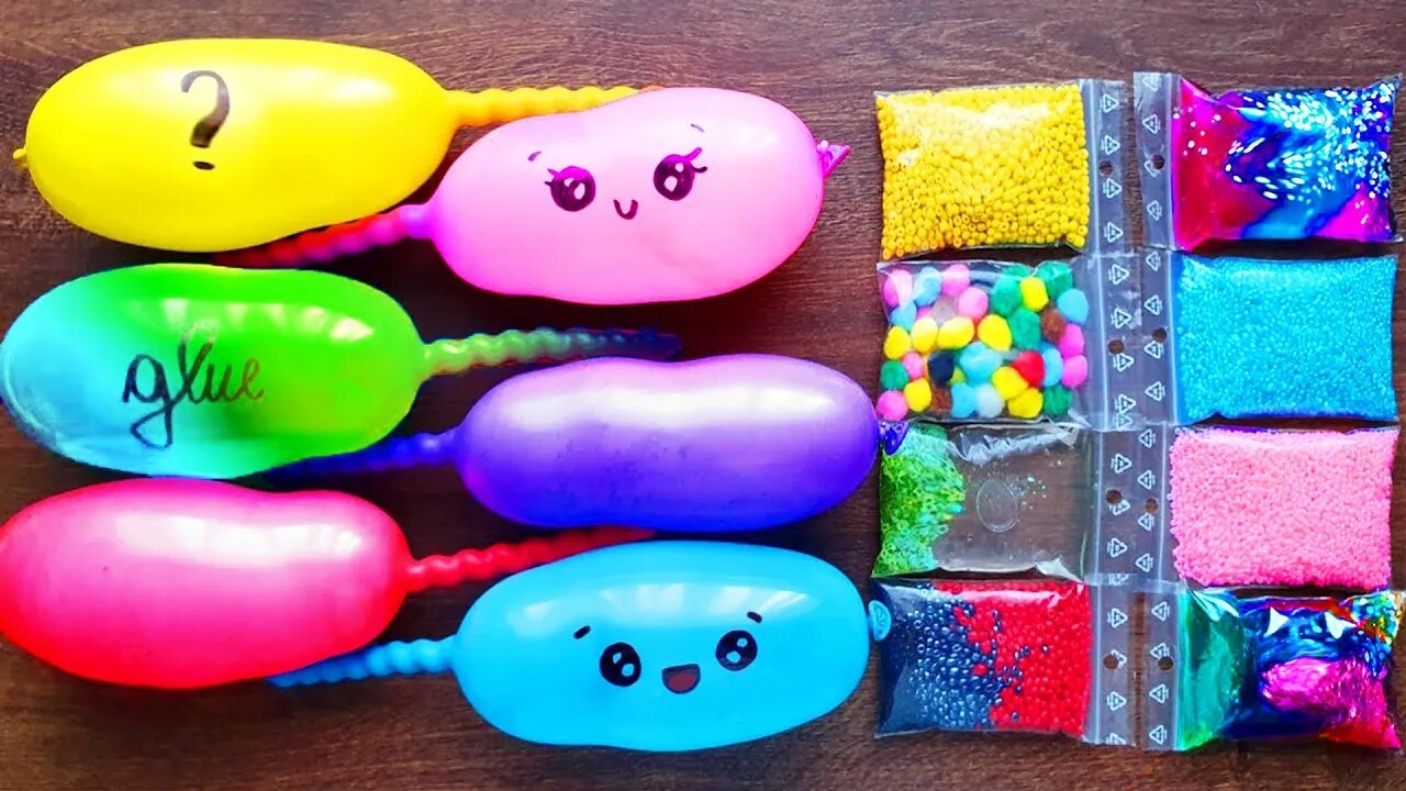 Making Slime with Bags and Funny Balloons