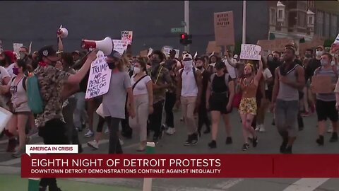 8th day of protest in Detroit stretch into the evening