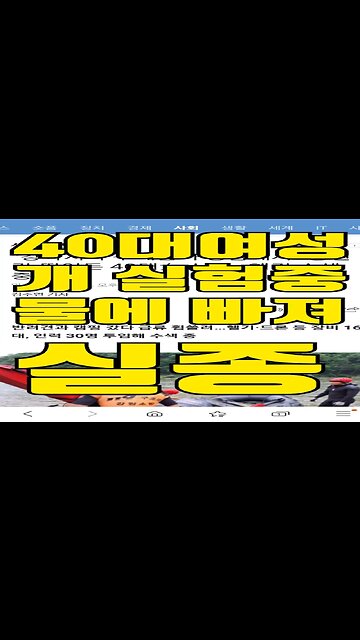 개 실험하다 40대여성 강물 실종 #shorts