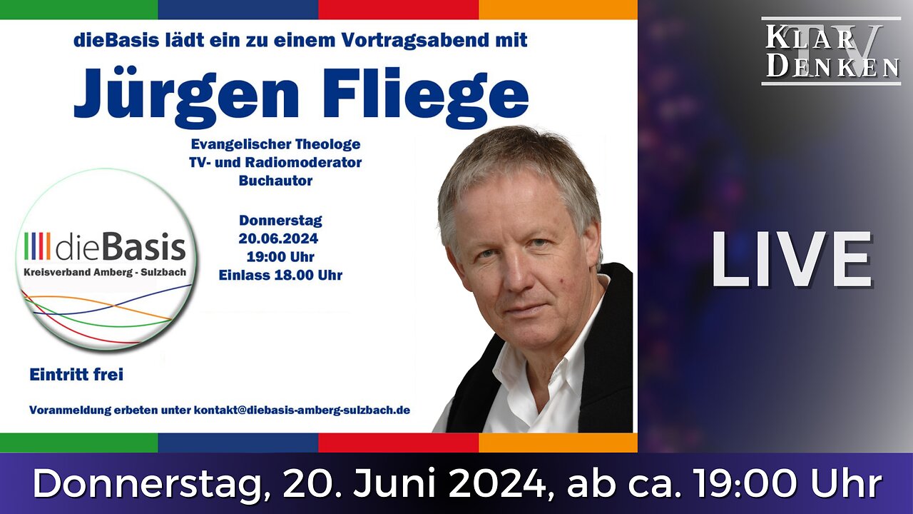 LIVE - Vortrag vom evangelischer Pfarrer und Talkshowmoderator Jürgen Fliege