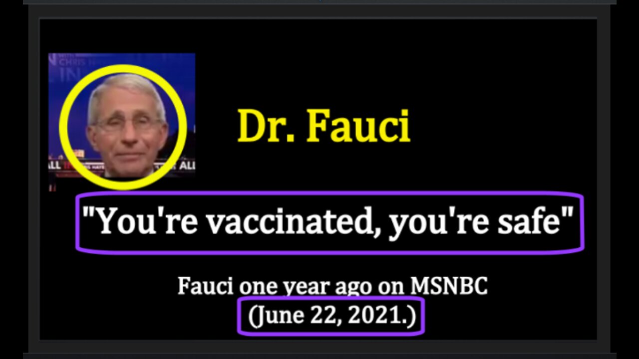 Joe Biden and Tony Fauci Have Said That the Vaccinated Can't Get Covid: Both Men Are Chronic Liars