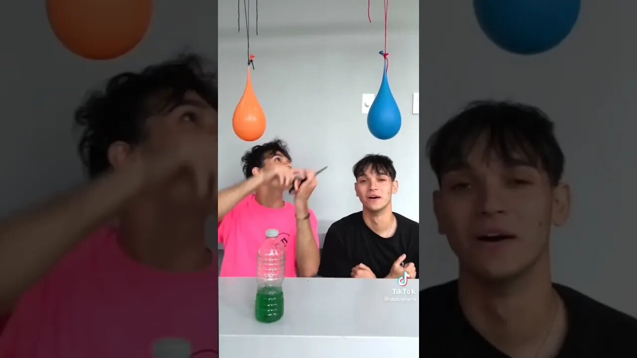 Extreme Water balloon on head bottle flip challenge 🤣 😳 😂 😅 #shorts