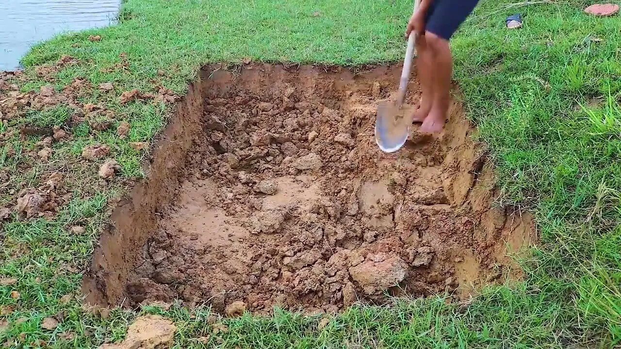 Making Trap To Catch Catfish In The Secret Hole With PVC Pipe & Chicken Eggs-4