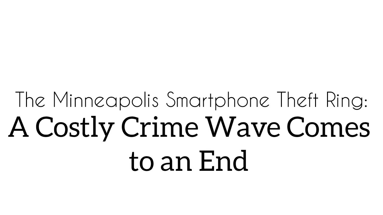 A Costly Crime Wave Comes to an End