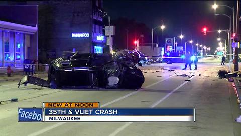 Milwaukee car crash ejects person and leaves debris everywhere