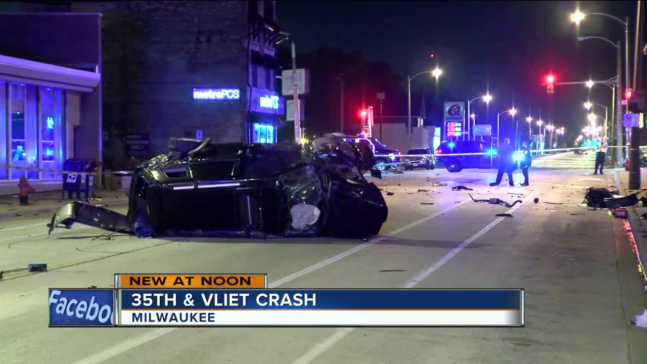 Milwaukee car crash ejects person and leaves debris everywhere