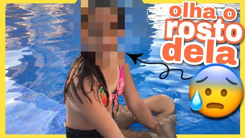 ISSO ACONTECEU NA PISCINA 😱 olha o rosto dela 😰 3 irmãs demais