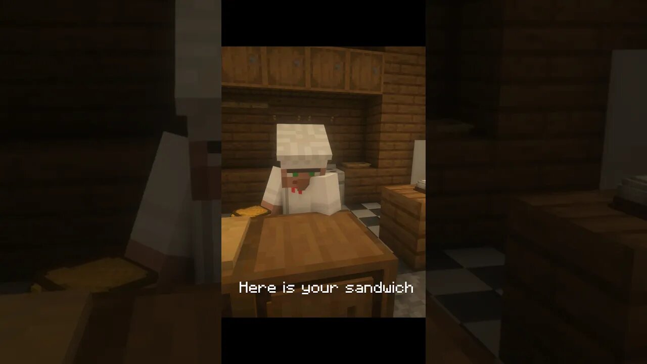 Minecraft villager makes a sandwich!