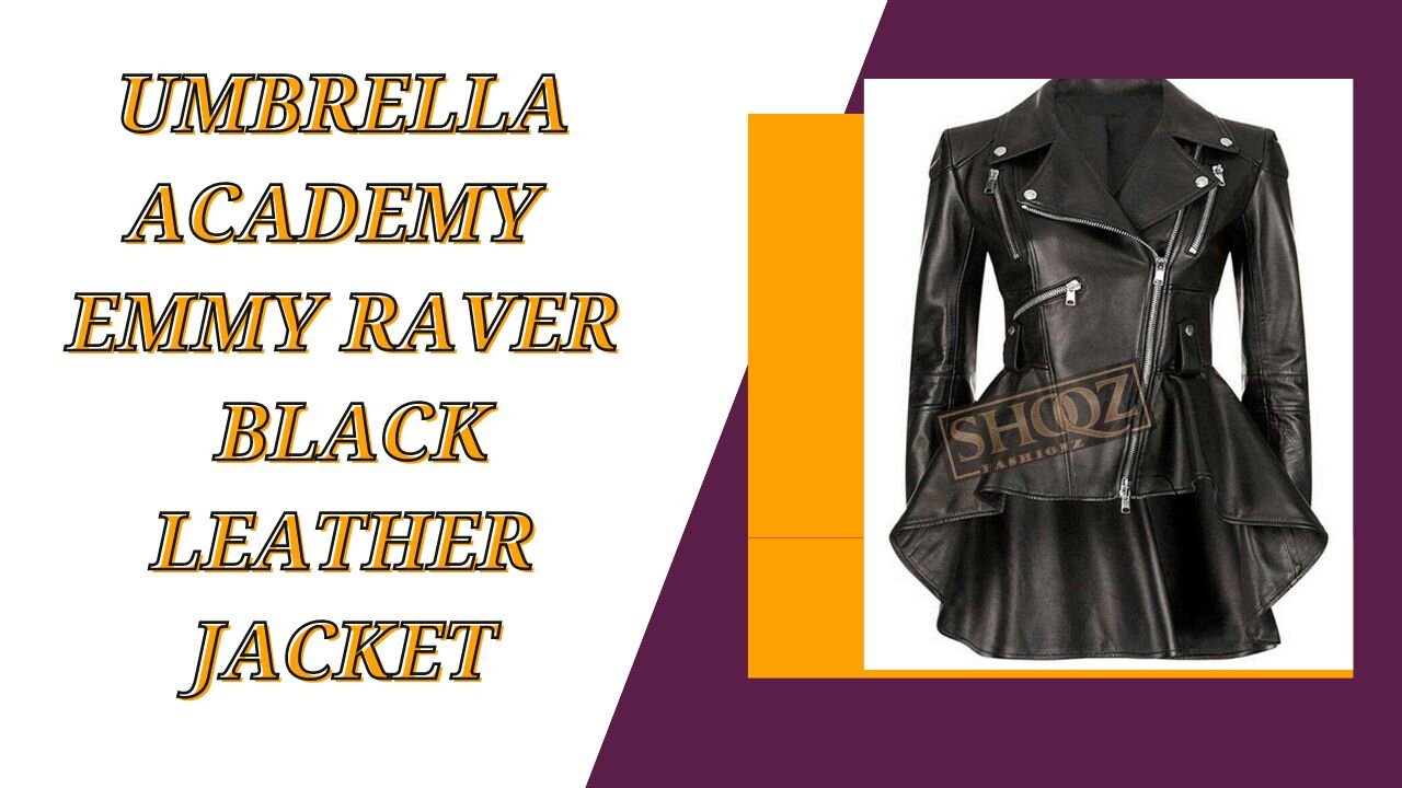 UMBRELLA ACADEMY || EMMY RAVER || BLACK LEATHER JACKET"