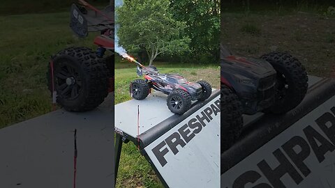 Sparkling Traxxas Sledge Hits The Fresh Park Quarter Pipe #rctruck