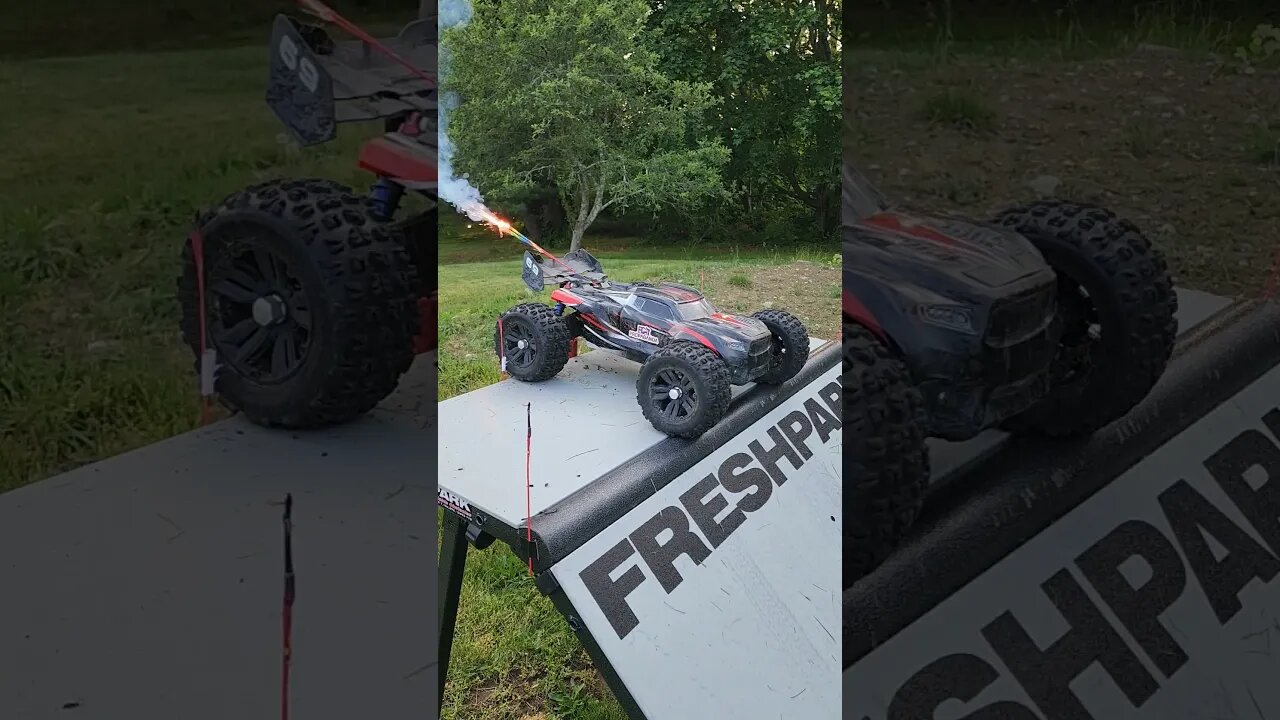 Sparkling Traxxas Sledge Hits The Fresh Park Quarter Pipe #rctruck