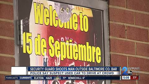 Party goer shot after trying to run over security