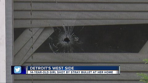 Detroit girl, 14, shot in the face while sitting in her living room