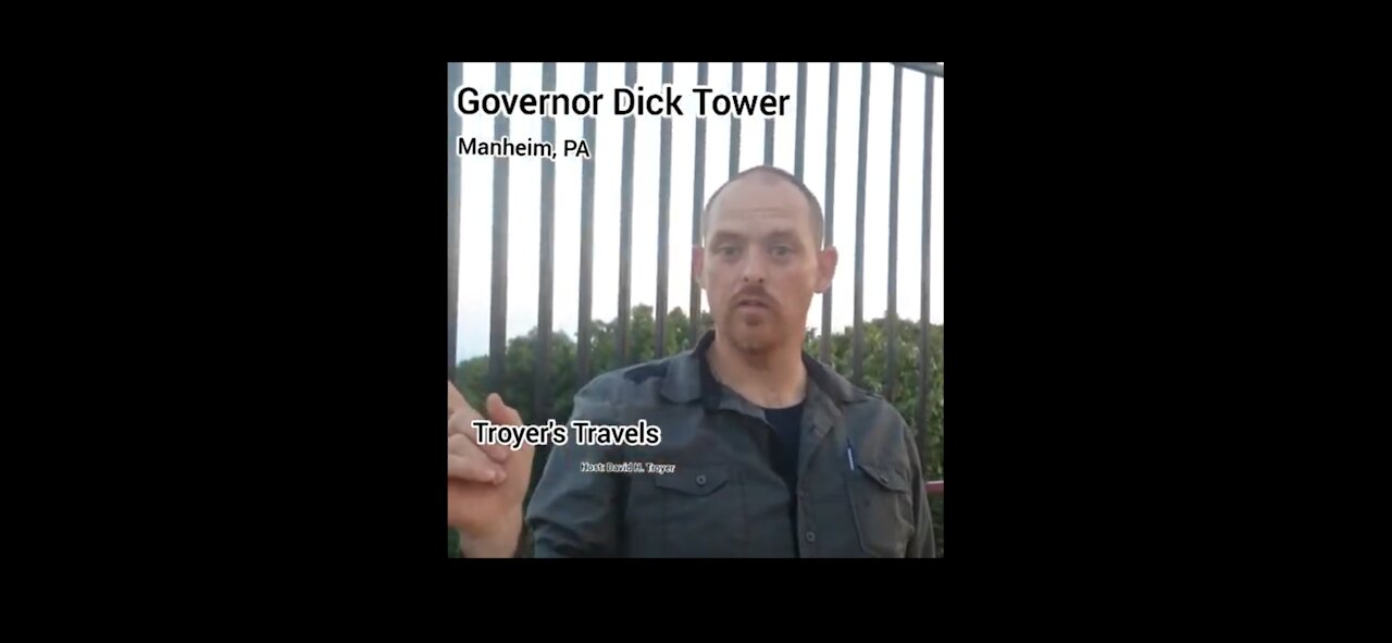 Governor Dick Tower with Troyer's Travels