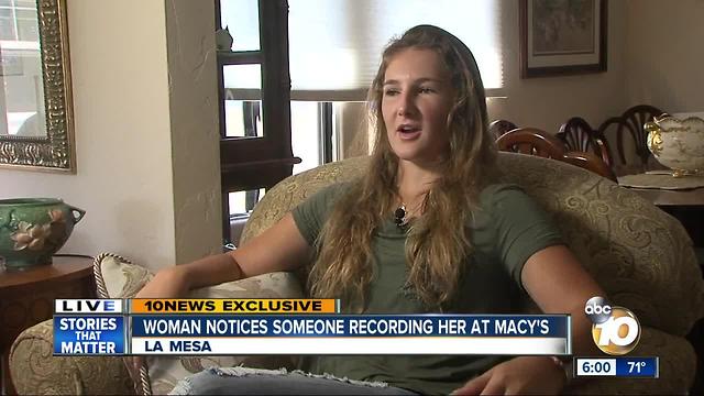 Woman notices someone recording her at Macy's