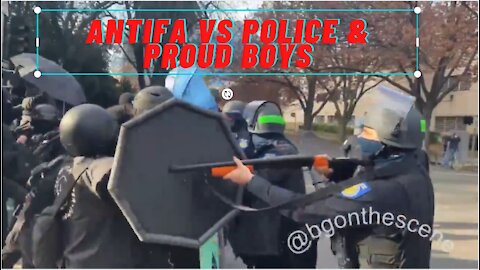 Antifa Scuffle With Police & Proud Boys In Sacramento, California