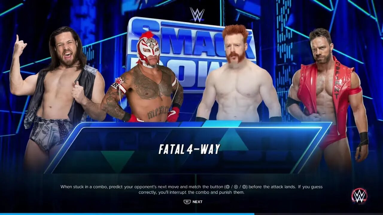 Smackdown Knight v Grimes v Mysterio v Sheamus in a WWE US Title Invitational Fatal Four Way Match