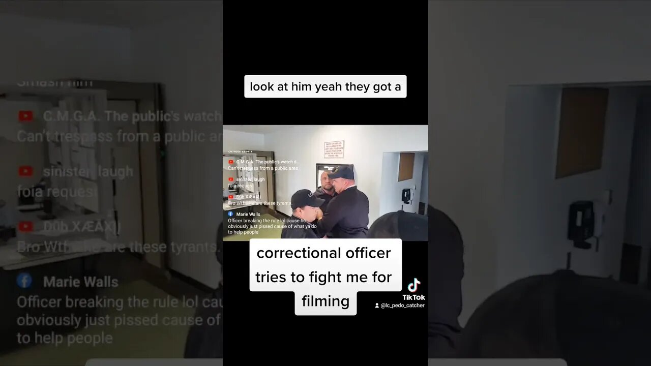 correctional officer tries to attack me for filming