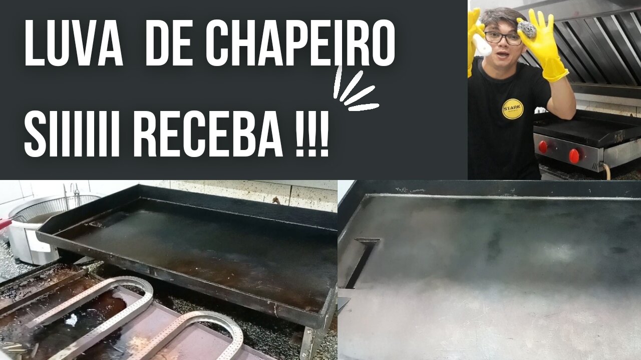 Como limpar chapa de lanche sem risco - luva de chapeiro