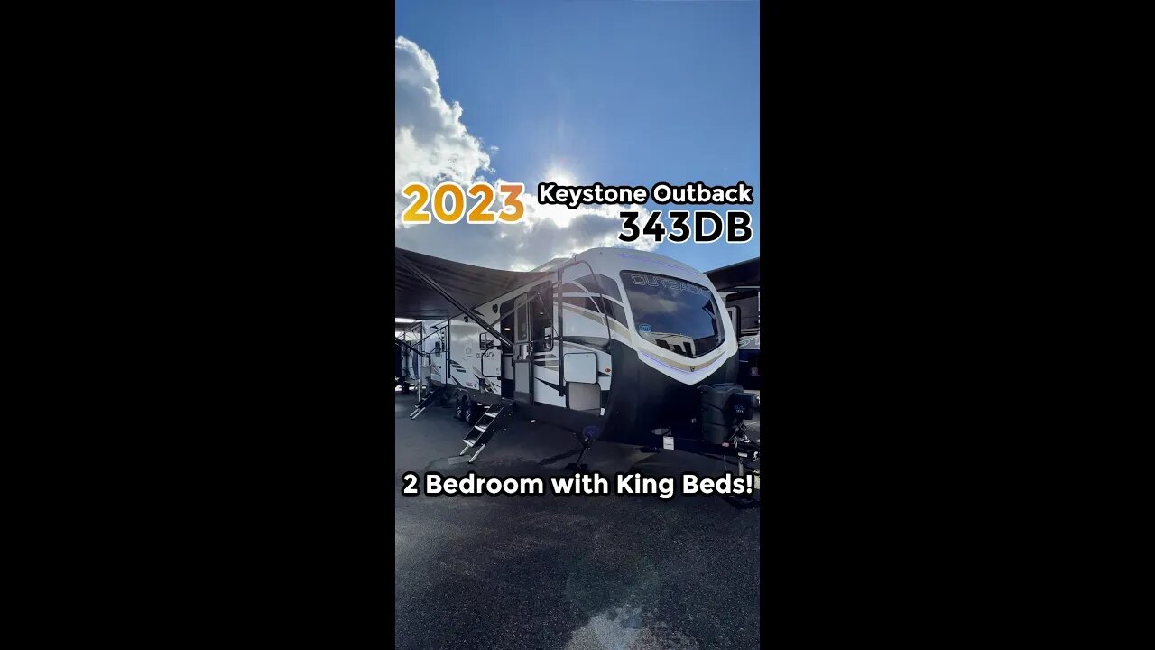 2 King Bed Bedrooms in a Travel Trailer RV! 2023 Keystone Outback 343DB #shorts