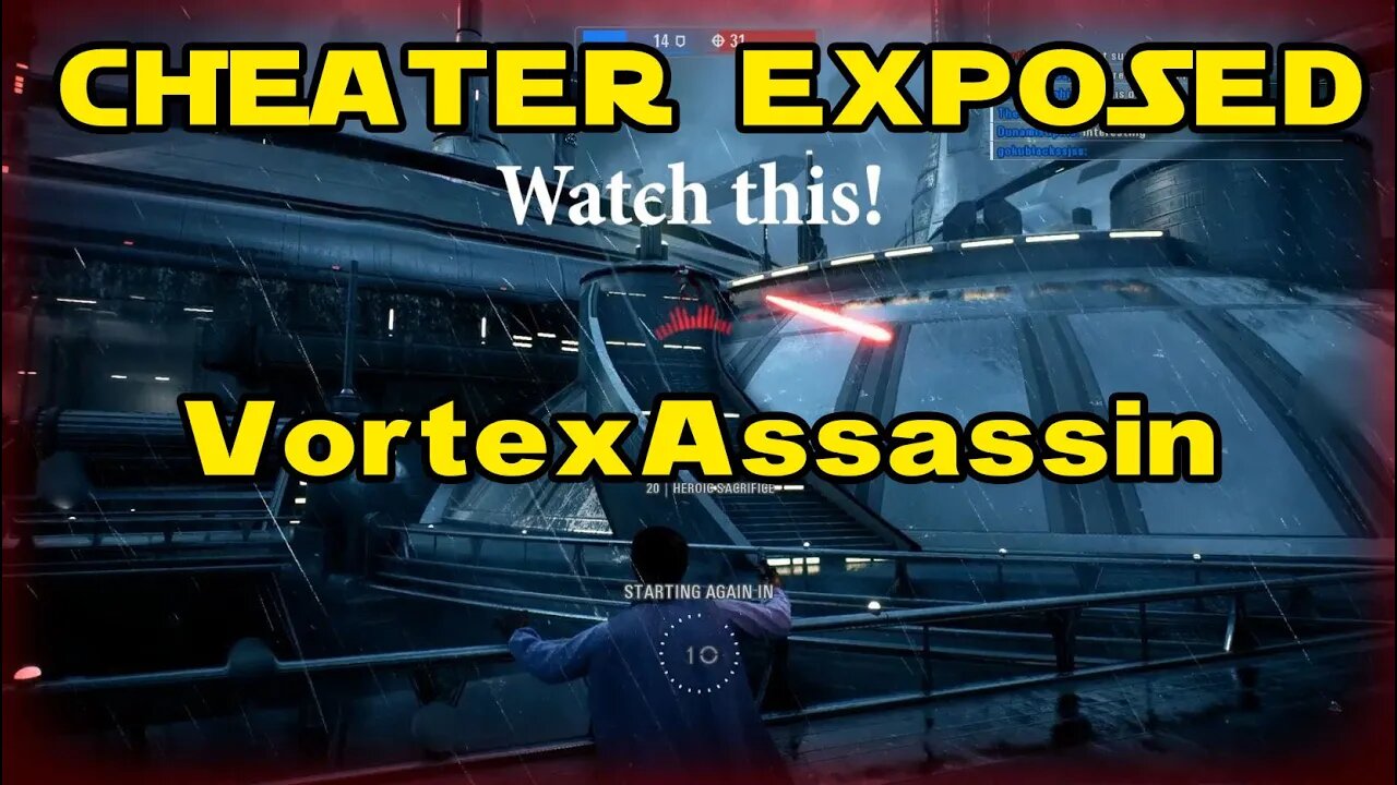 VortexAssassin Cheating with Aimbot and Damage Hack! EXPOSED! STAR WARS Battlefront II Short Version