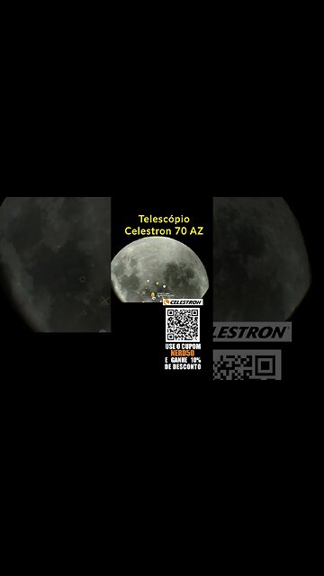 FOTOGRAFEI A LUA NO MEU CELESTRON 70 AZ #fotodalua #comprartelescópio #celestron