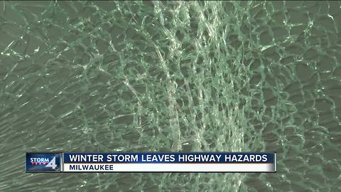 Ice falls from car roof, shatters man's window