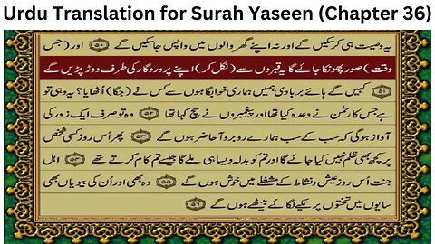 Urdu Translation of Surah Yaseen (Chapter 36)