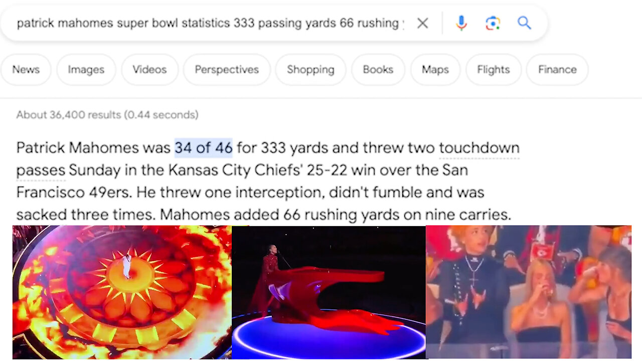 Super Bowl 58 Highlights | Highlights Include: Alicia Keys Plays a Serpent Shaped Piano, Usher Dances On a Pit of Fire & Illuminati Sun Symbolism, H.E.R. Plays Guitar While Wearing Demon Horns, Mahomes Passes for 333 Yards & Rushes for 66 Yards