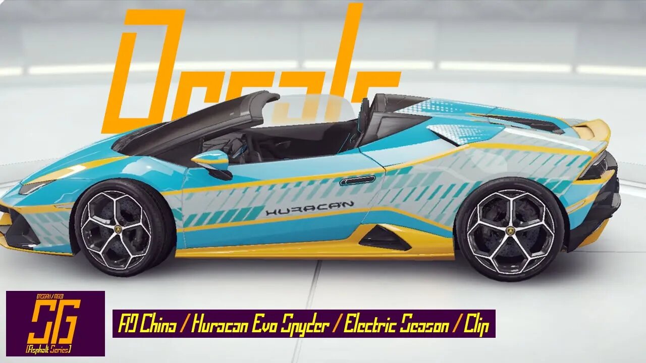 [Asphalt 9 China (A9C/狂野飙车9)] Lamborghini Huracán EVO Spyder Decals | Electric Season (Full Clip)