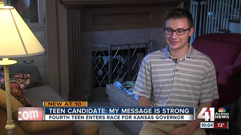 Another teen enters Kansas governor's race