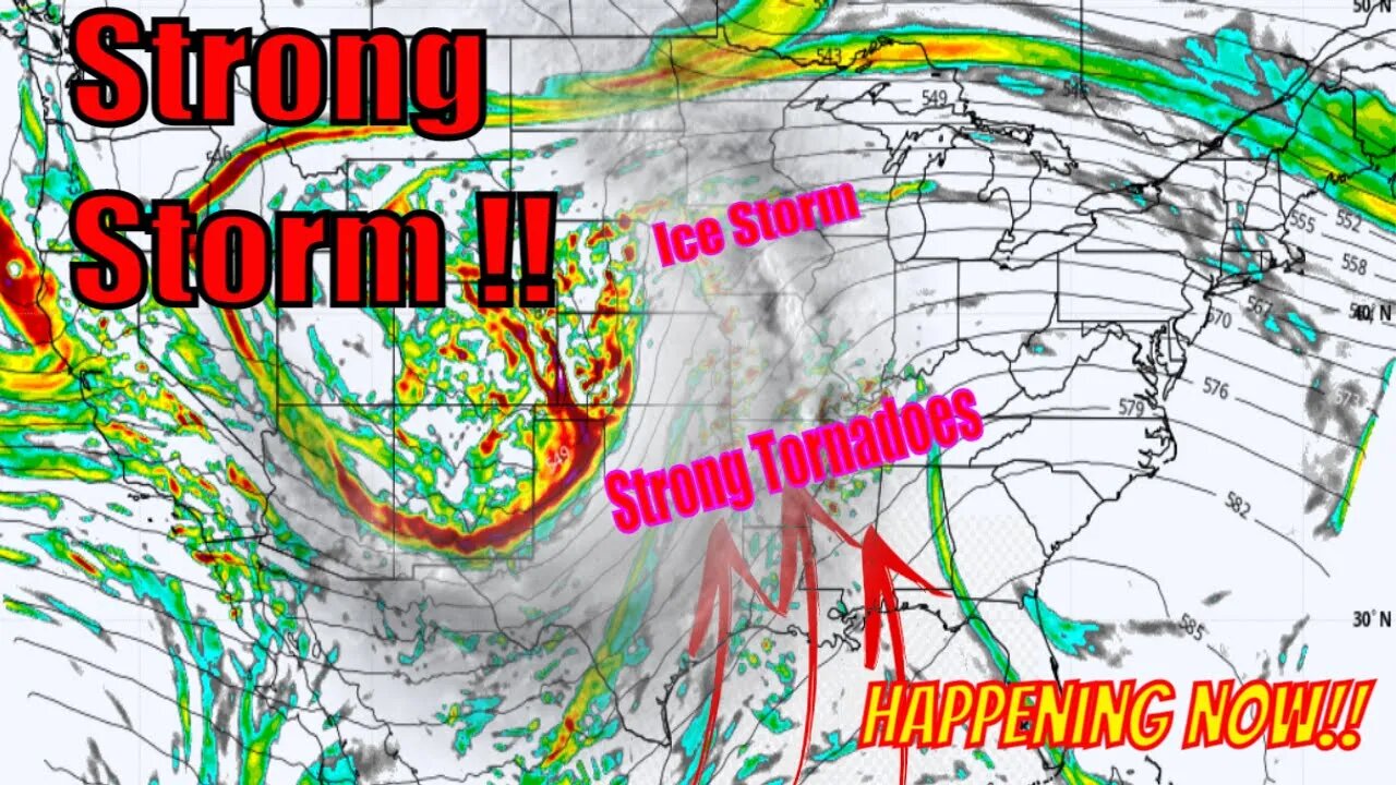 Strong Winter Storm Bringing Strong Tornadoes & More - The WeatherMan Plus