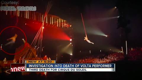 Cirque du Soleil performer trying out new move night of death